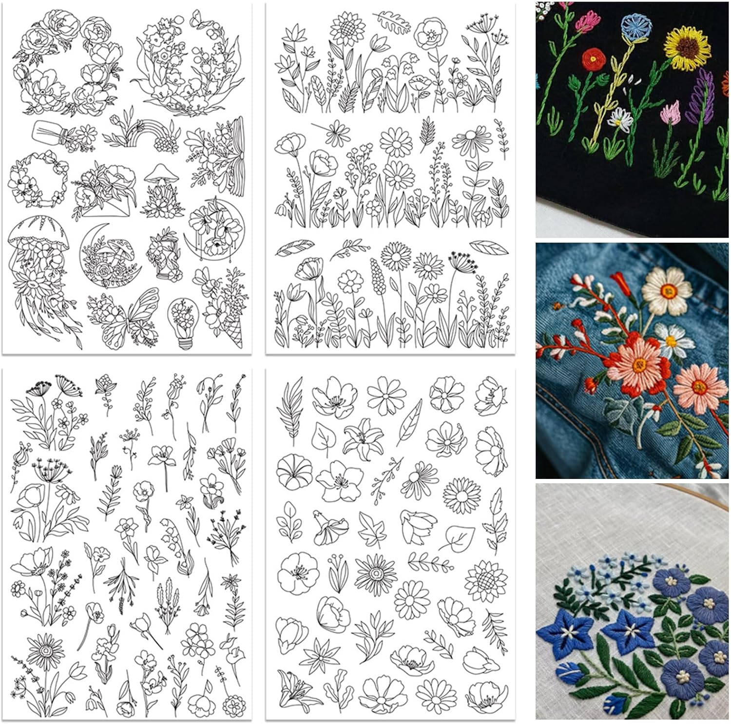 Embroidery Meaning - 4-листые водорастворимые узоры для вышивания, стабилизаторы,