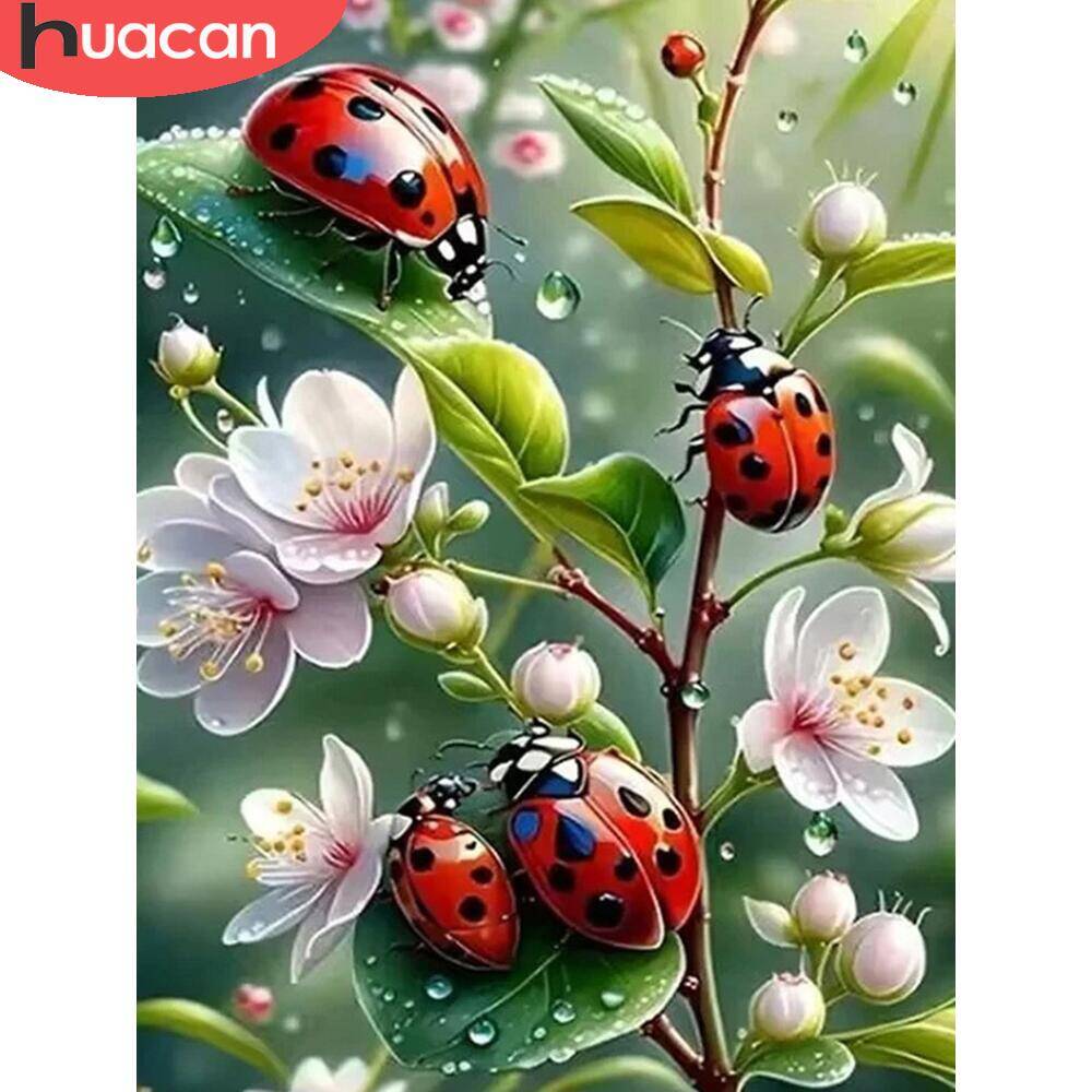 Embroidery Lady Bug - Алмазная живопись HUACAN с животными «сделай