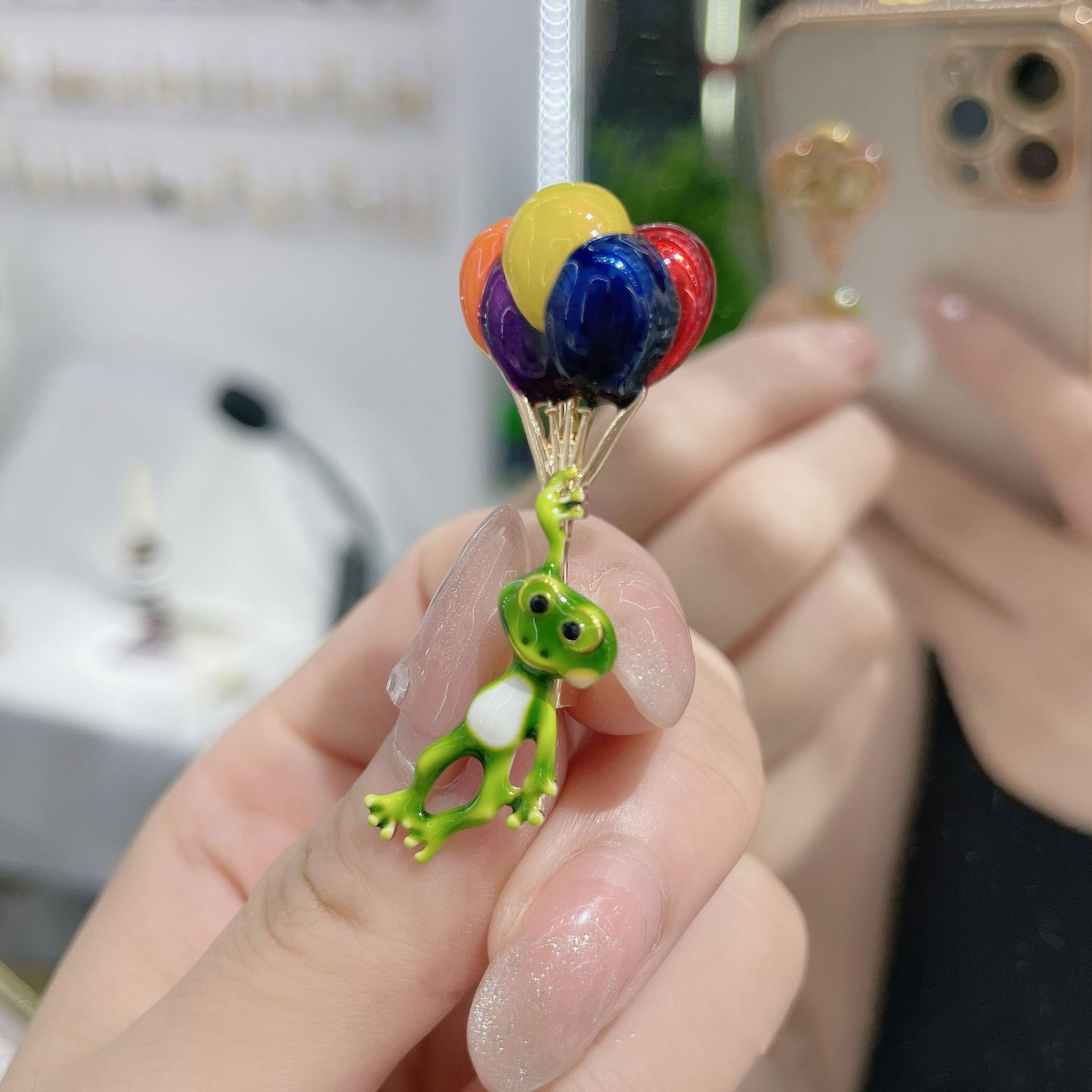 Embroidery Bali - Яркая лягушка, держатель красочных воздушных шаров,