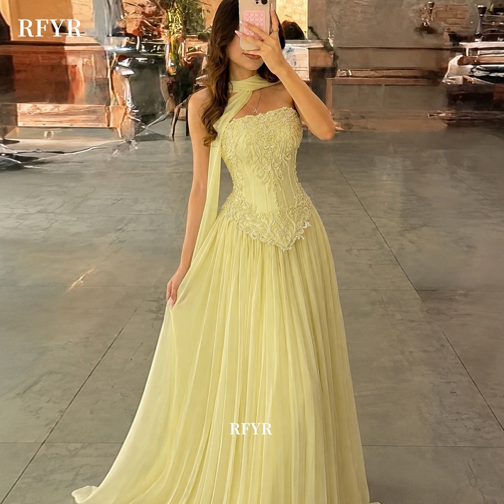 Желтое вечернее платье RFYR с  – обзор и цена Embroidery Yellow Dress